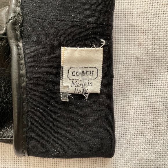 Coach Black Soft Leather Silk Lining Men’s Gloves Size L Made in Italy NEW - Picture 7 of 10